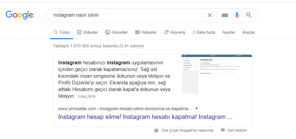 Featured Snippets Nedir?